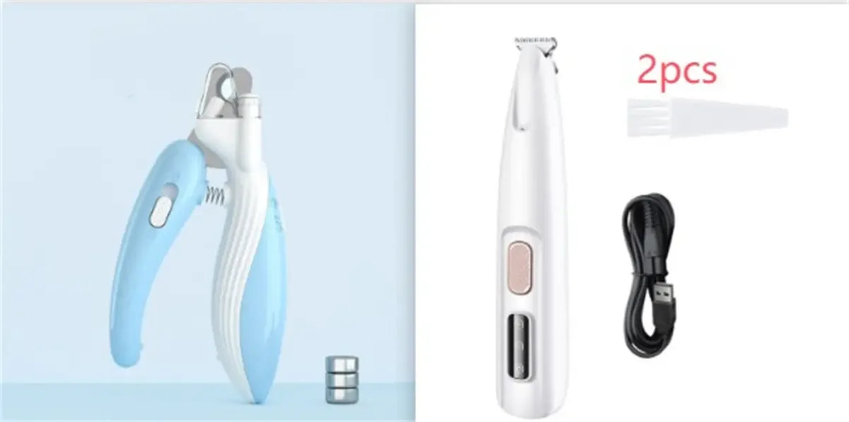 Dog Paw Trimmer with LED Light – Waterproof Rechargeable Grooming Trimmer with Wide Blade - Fur Babies Pet Store