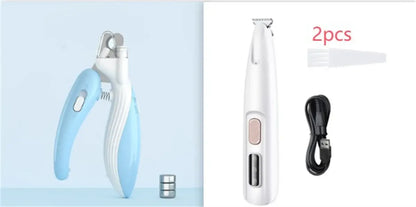 Dog Paw Trimmer with LED Light – Waterproof Rechargeable Grooming Trimmer with Wide Blade - Fur Babies Pet Store