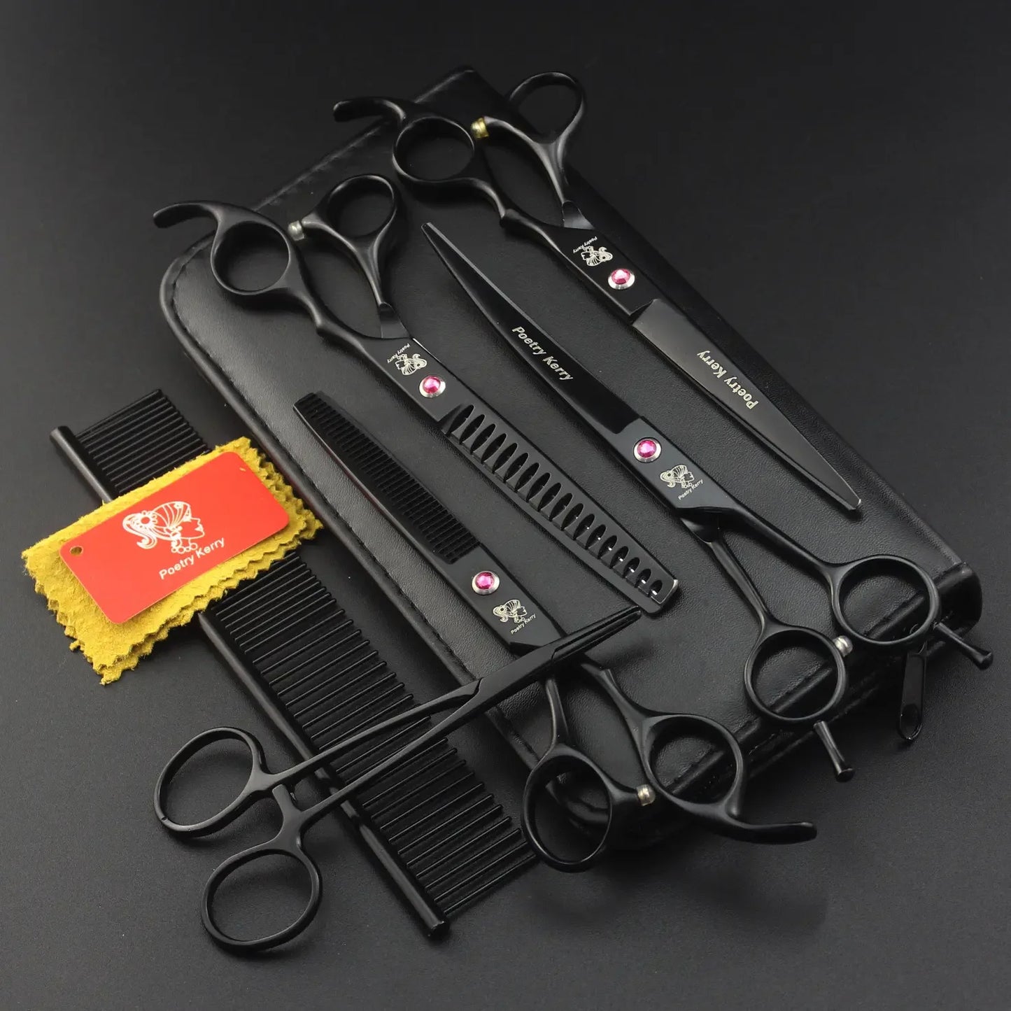 Professional Dog Grooming Scissors Set – 7‑Piece Stainless Steel Grooming Kit - Fur Babies Pet Store
