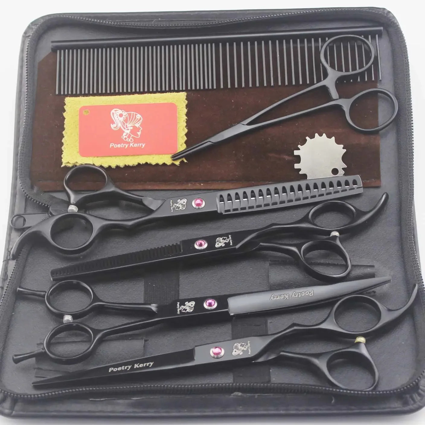 Professional Dog Grooming Scissors Set – 7‑Piece Stainless Steel Grooming Kit - Fur Babies Pet Store