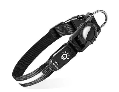 LED Waterproof Dog Collar – USB‑C Rechargeable Light Collar with AirTag Holder - Fur Babies Pet Store