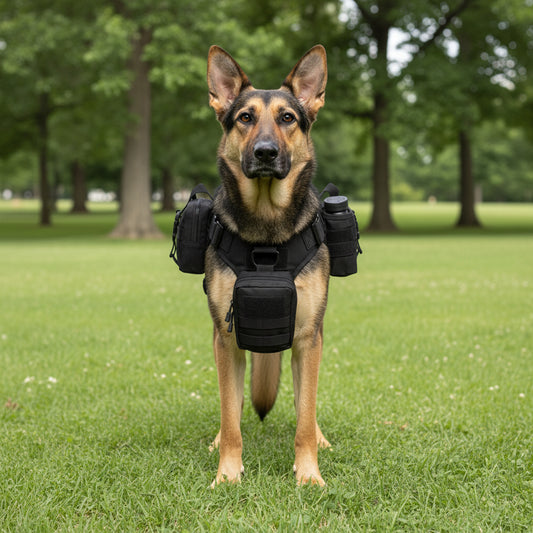 Tactical Dog Vest Harness Set – Military‑Style Harness with Leash & Utility Pouches - Fur Babies Pet Store