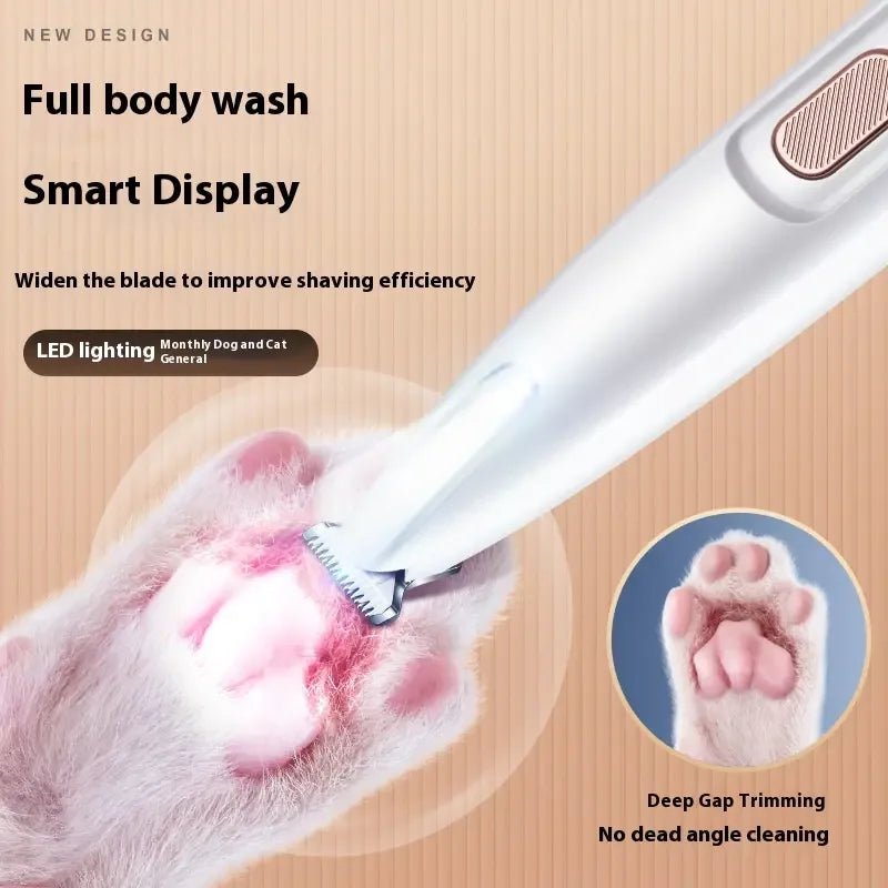 Dog Paw Trimmer with LED Light – Waterproof Rechargeable Grooming Trimmer with Wide Blade - Fur Babies Pet Store