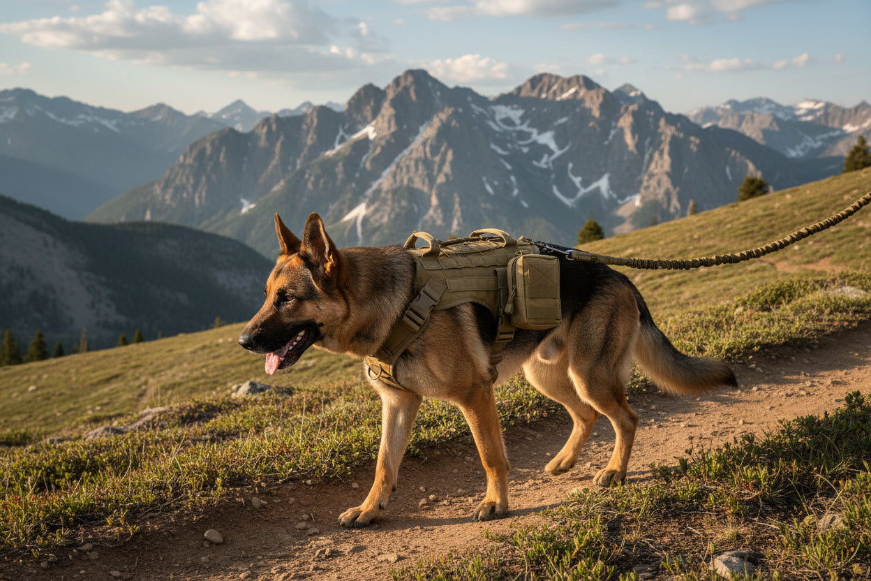 Tactical Dog Vest Harness Set – Military‑Style Harness with Leash & Utility Pouches - Fur Babies Pet Store