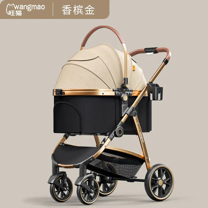 Luxury Medium Dog Pet Stroller - Folding Aluminum Frame