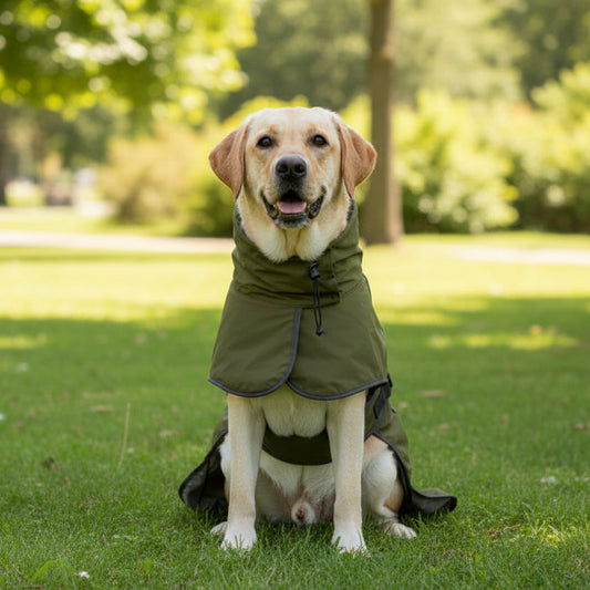 Winter Dog Jacket for Medium & Large Breeds – Waterproof, Snowproof, Thick Warm Coat (Army Green Black, XS–2XL) - Fur Babies Pet Store