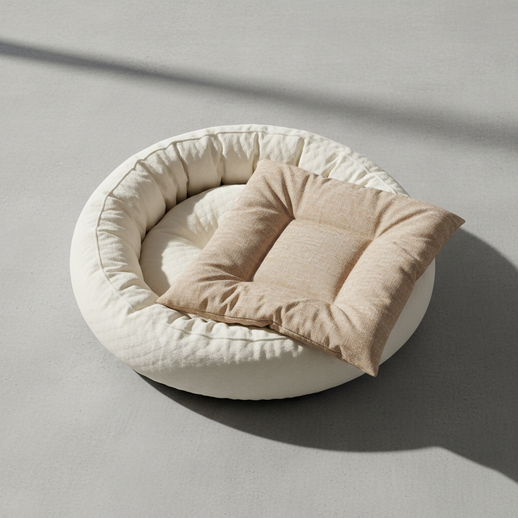 Flat lay of dog bed bundle